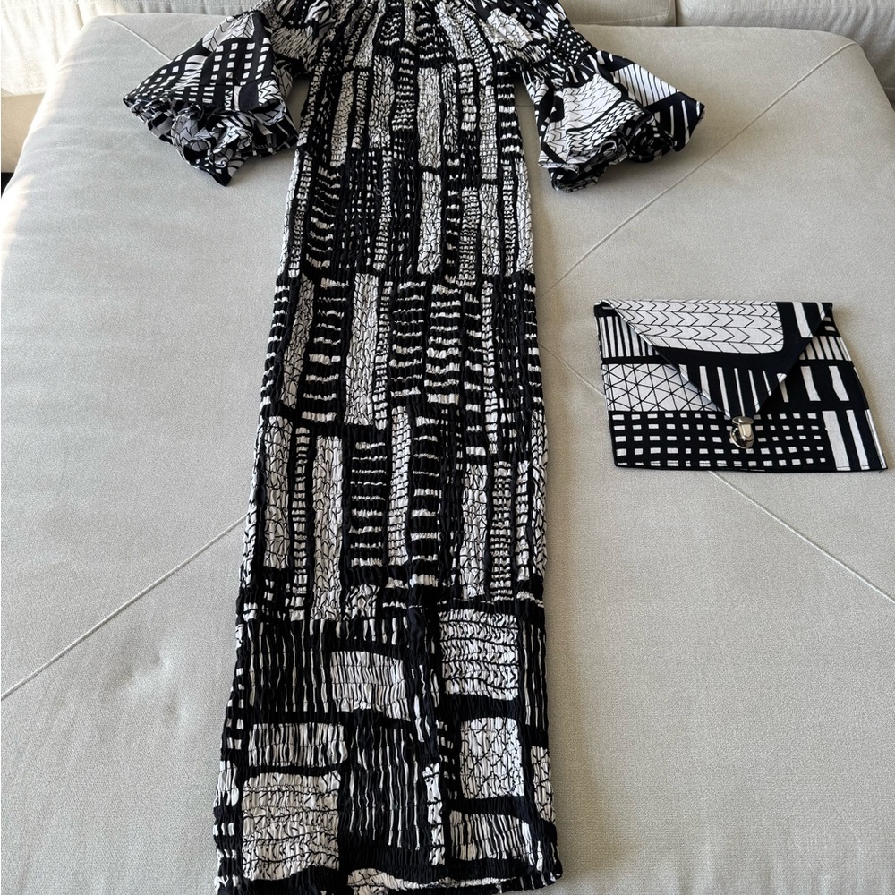 Black and White Patterned Dress